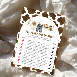 Jeux de Baby Shower Maman ou Papa Little Cowboy