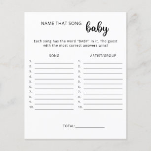Jeux de baby shower "Nommez cette chanson"