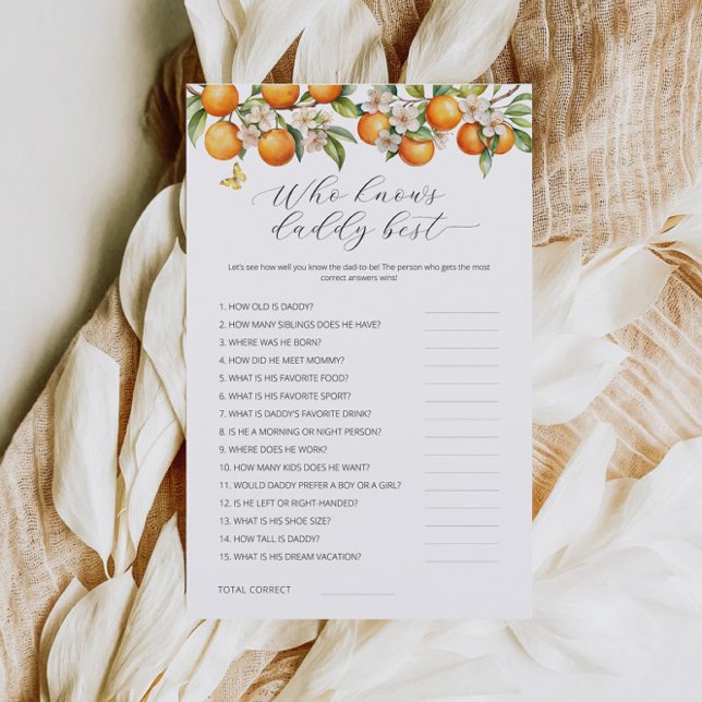 Jeux de baby shower Oranges Qui connaît le mieux p (Créateur téléchargé)
