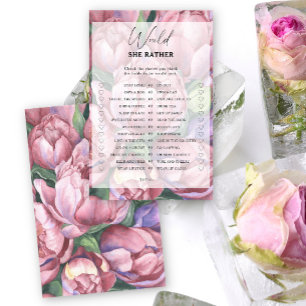 Jeux de baby shower - Pivoines roses - Préfèrerait