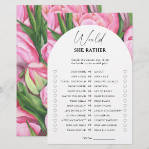Jeux de baby shower - Pivoines roses - Préfèrerait