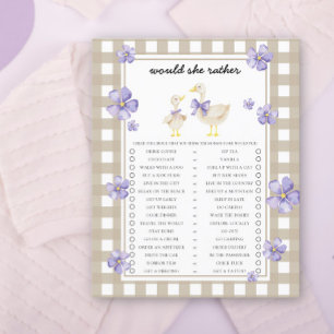 Jeux de Baby Shower "Préfèrerait-elle" pour les bé