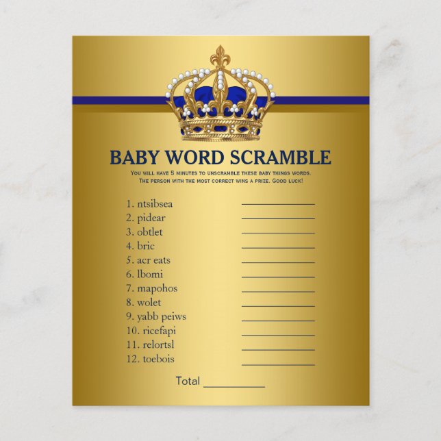 Jeux de Baby shower Prince Crown (Devant)