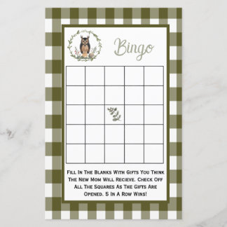 Jeux de baby shower recto-verso minimaliste bois