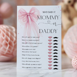 Jeux de Baby shower rose Bow personnalisation