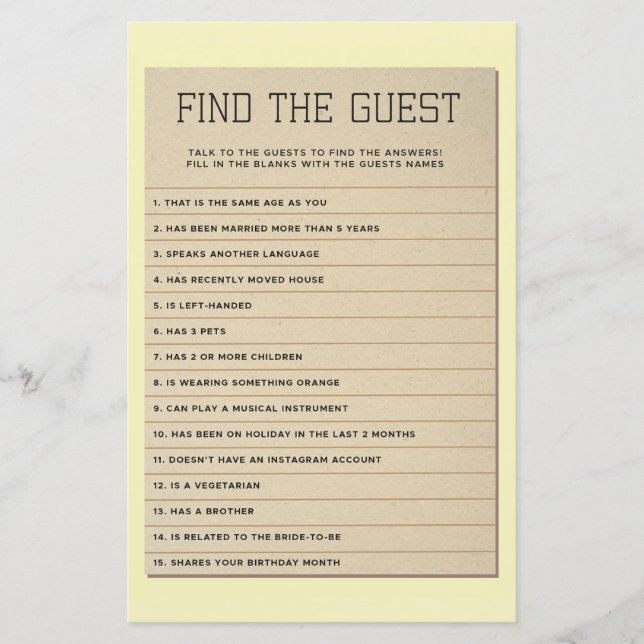 Jeux de Baby Shower Trouvez la carte de bibliothèq (Devant)