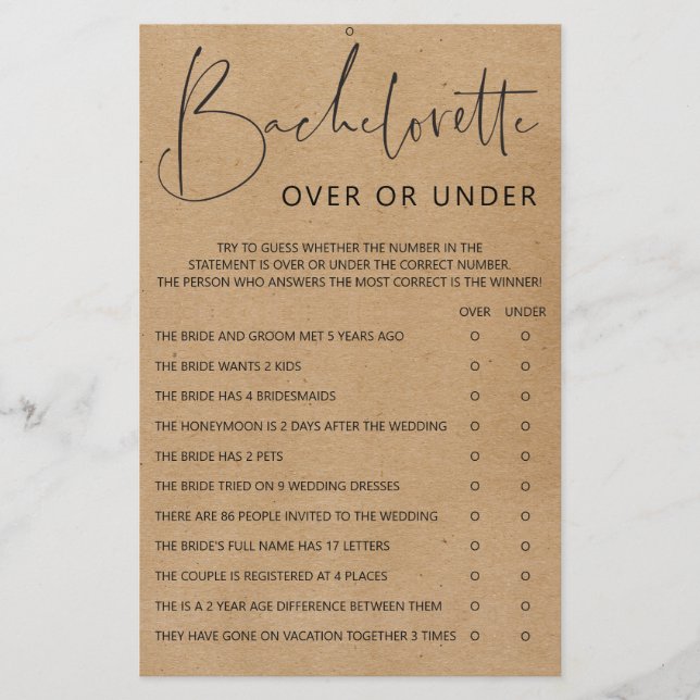 Jeux de Bachelorette - Double face (Devant)