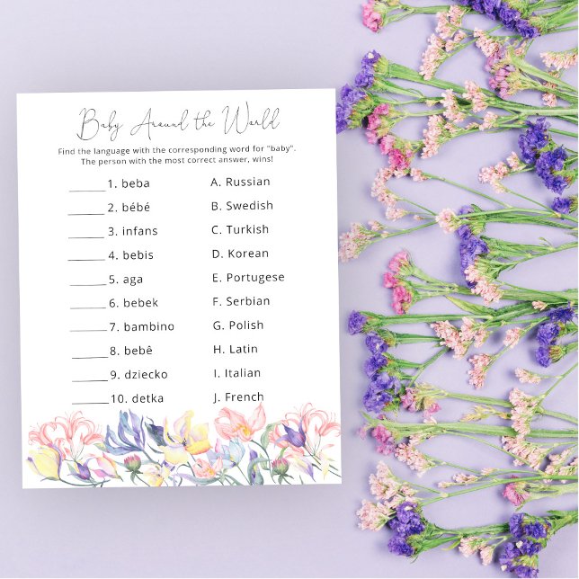Jeux de bébé fleurs sauvages autour du monde (Créateur téléchargé)