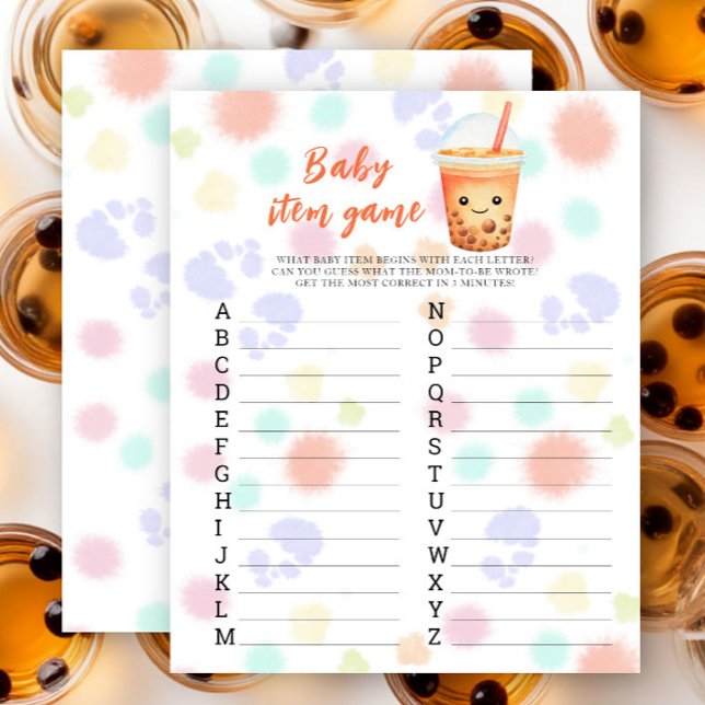 Jeux de bébé pour Baby shower à thème Bubble tea (Créateur téléchargé)