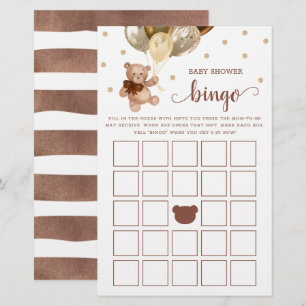 Jeux de Bingo Baby Shower Cadeaux Bingo Teddy Bear