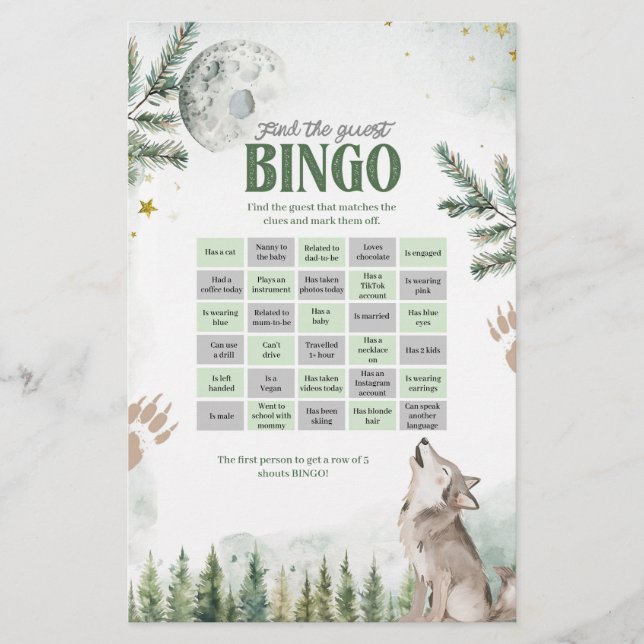 Jeux de Bingo Forest Wolf Find The Guest (Devant)