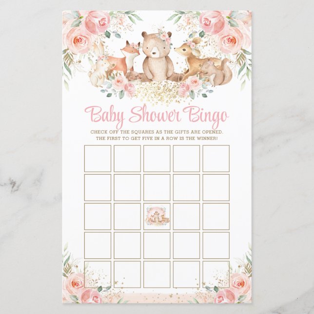 Jeux de bingo pour baby shower avec des animaux de (Devant)