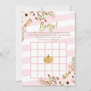 Jeux de Bingo pour Baby Shower Pink Gold Pumpkin