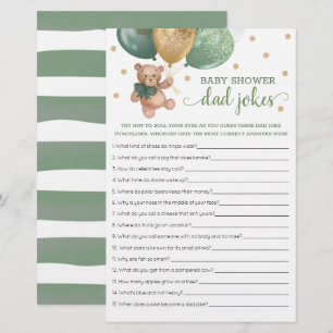 Jeux de blagues de papa pour Baby Shower Vert Saug