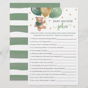 Jeux de blagues pour bébé Shower Bébé Ourson Vert