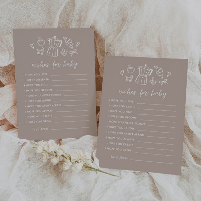 Jeux de cartes de vœux pour bébé sur le thème du c (Zazzle Coffee Wishes for Baby Card Game)