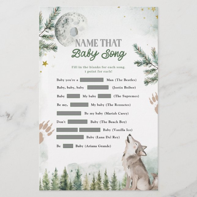 Jeux de chansons pour bébé Loup de la forêt (Devant)