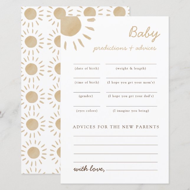 Jeux de conseils et de prédictions pour une baby s (Devant / Derrière)