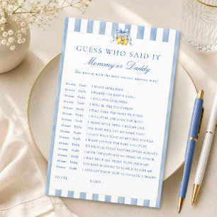 Jeux de devinette Baby Shower Lemon pour savoir qu