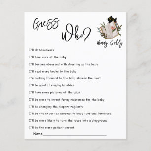 Jeux de devinette de Baby Shower : joli chat noir 
