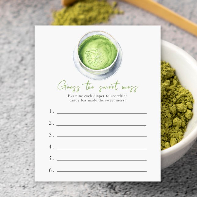 Jeux de devinette de bébé shower Matcha Quel est l (Créateur téléchargé)