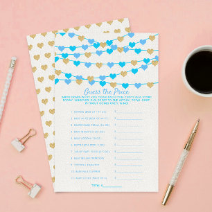Jeux de devinette de prix de Baby Shower coeurs su