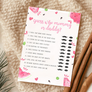 Jeux de devinette Maman ou Papa avec pastèque pour