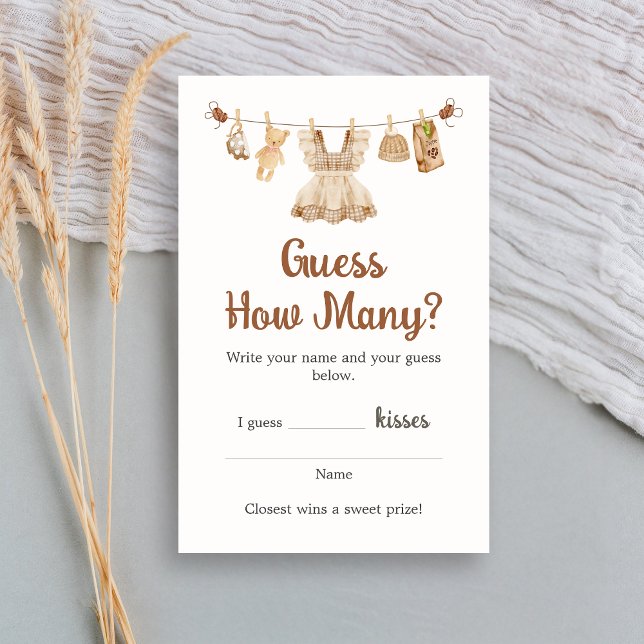 Jeux de devinette pour Baby Shower autour du café (Coffee Little Bean Clothesline Baby Shower Guess How Many Game)