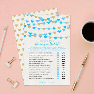 Jeux de devinette pour Baby Shower "Cœurs Amour Su