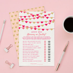 Jeux de devinette pour Baby Shower Hanging Love He