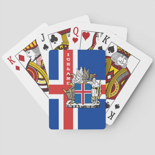 Jeux de drapeau islandais, cartes à jouer Islande (dos)