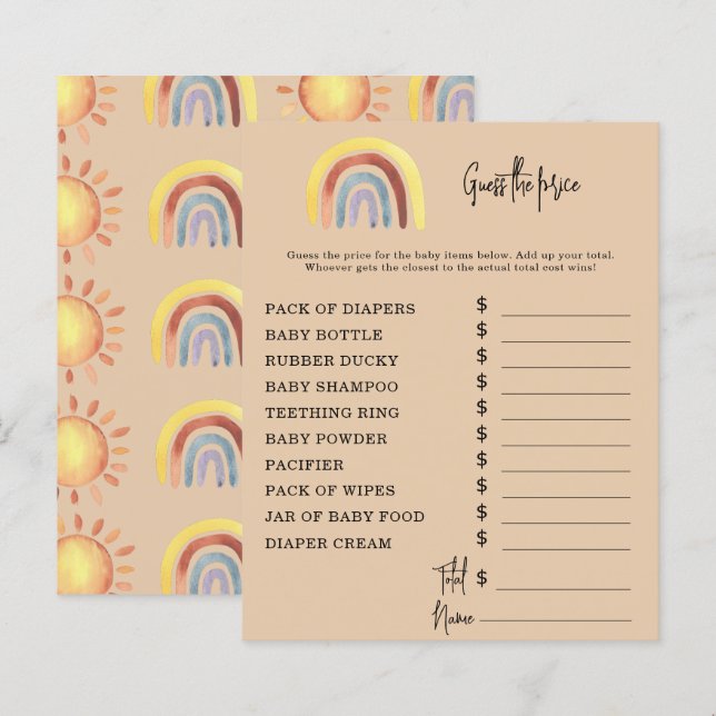 Jeux de fête Boho Rainbow Party | Jeu de devinette (Devant / Derrière)