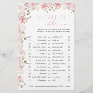 Jeux de Fête de Fiançailles Rose Floral 'Préférera