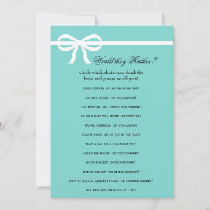 Jeux de Fête de Mariage Double Face Aqua & Rubans