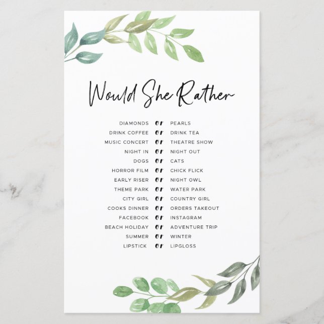 Jeux de Fête de Mariage Plutôt que la verdure (Devant)