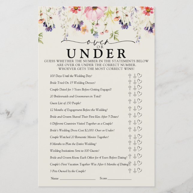 Jeux de Fête des mariées fleur sauvage (Devant)