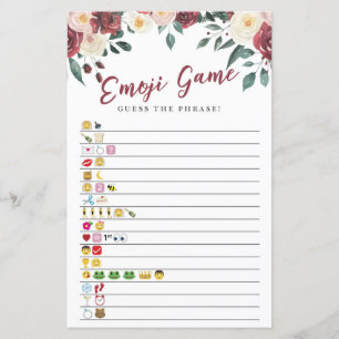Jeux de Fête des mariées Guess Game Floral
