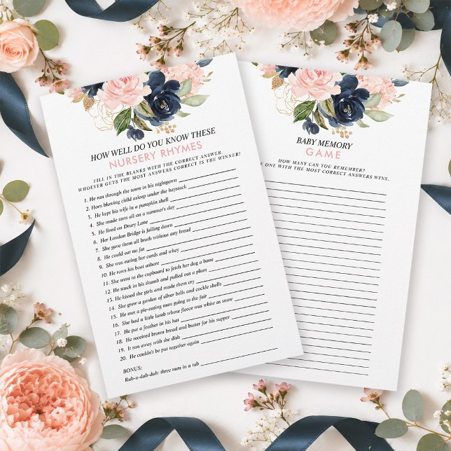 Jeux de fête prénatale double face à fleurs rose m (Keep your guests fully entertained while maintaining a flawless, upscale aesthetic with these games.)