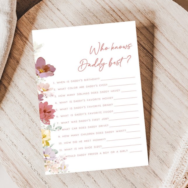 Jeux de Fleurs Bébé Fleurit Douche Qui Connaît Pap (Baby In Bloom Baby Shower Game)