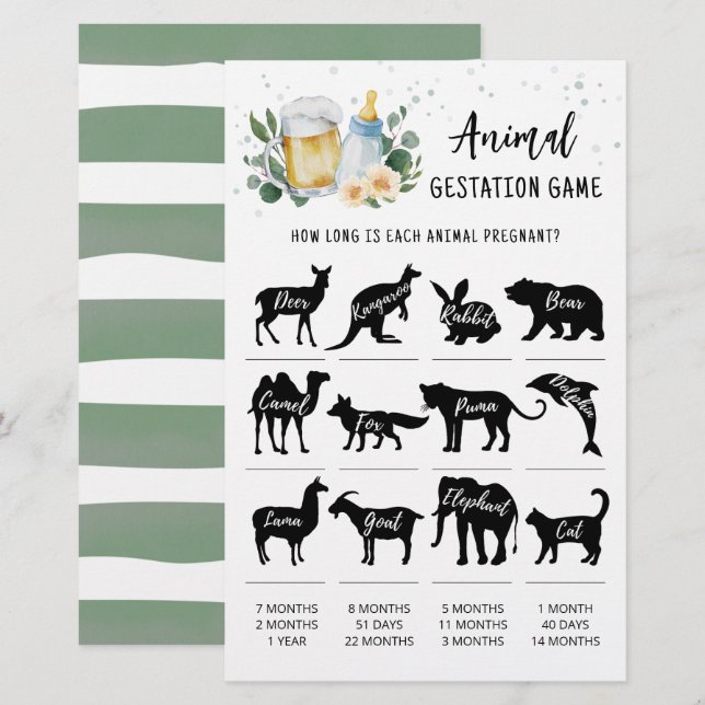 Jeux de gestation animale pour bébé dans la verdur (Devant / Derrière)