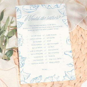 Jeux de mariage coquillages 'Préférerait-elle?'