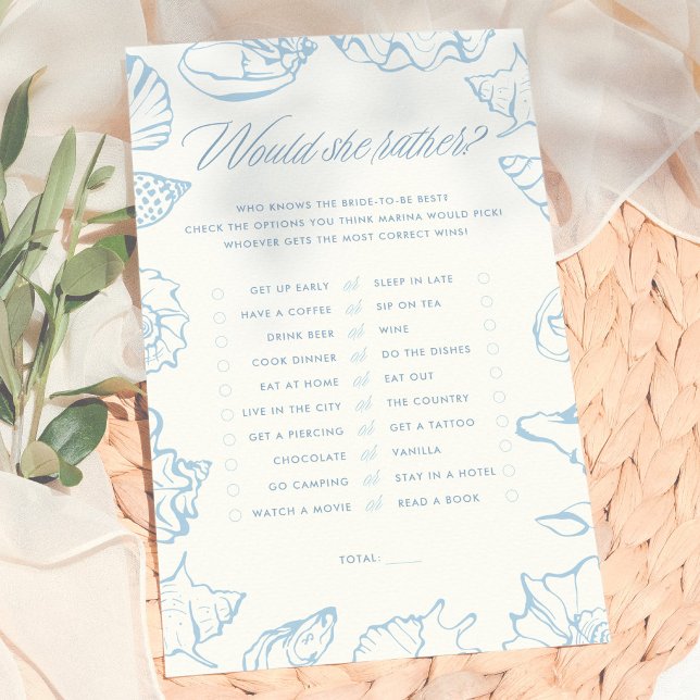 Jeux de mariage coquillages 'Préférerait-elle?' (Créateur téléchargé)