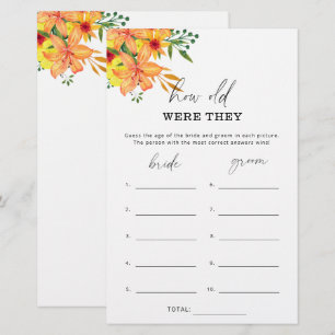 Jeux de mariage floral Quel âge avaient-ils
