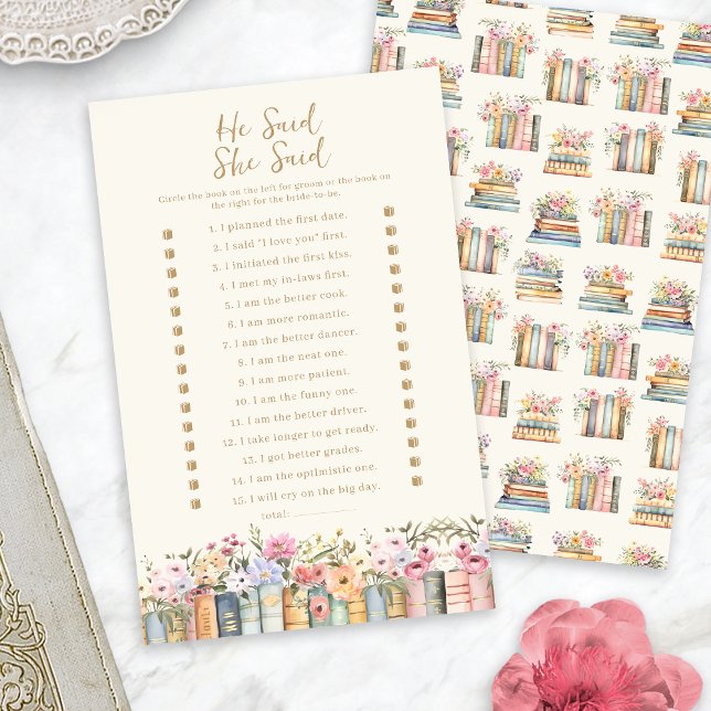 Jeux de mariage 'Il a dit, Elle a dit' (He Said She Said Bridal Game
)