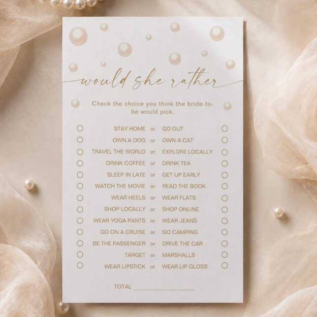 Jeux de Mariage Perles et Prosecco Would She Rathe (Créateur téléchargé)