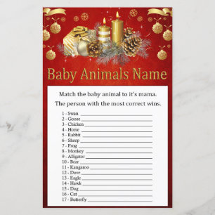 Jeux de nom d'animal de bébé à la bougie de Noël B