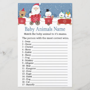 Jeux de nom d'animaux de bébé Train de Noël Baby s