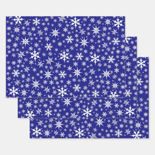 Jeux de papier à envelopper design Blue White Snow
