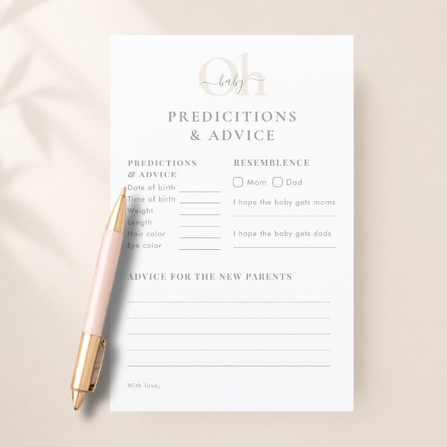 Jeux de Prédictions et Conseils pour Baby Shower M (Créateur téléchargé)