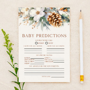Jeux de prédictions pour Baby Shower sur le thème